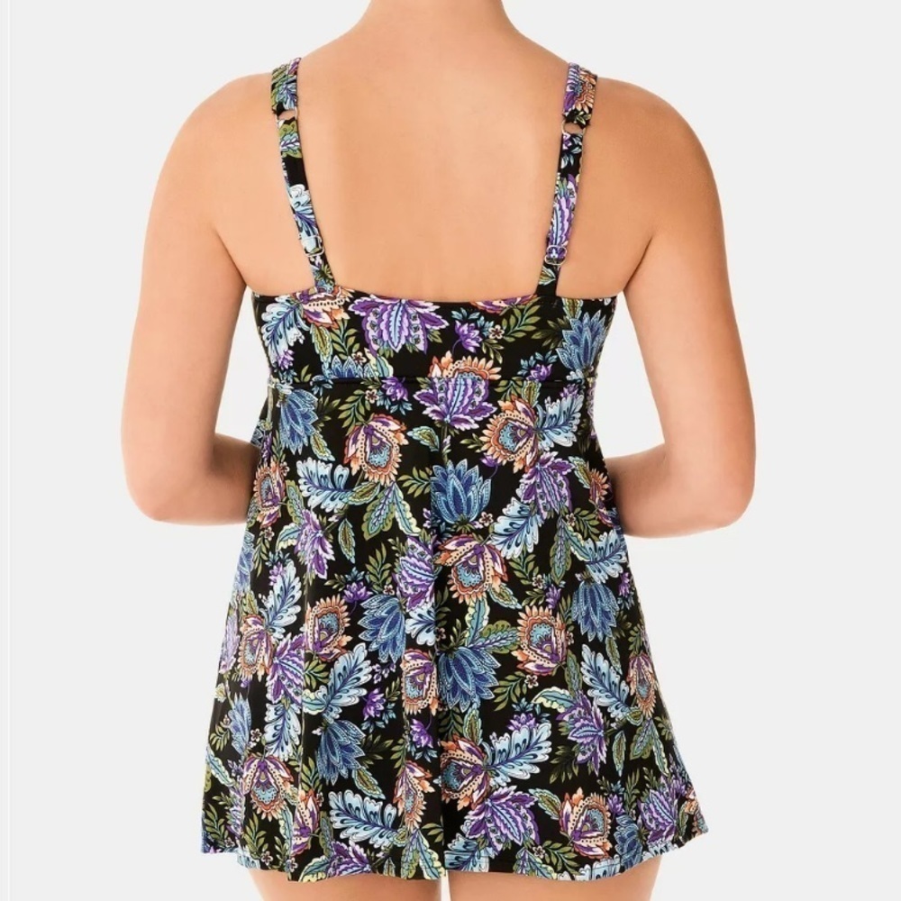 SWIM Solutions Slimming Ruffle One Piece Swimdress - Picture 2 of 5